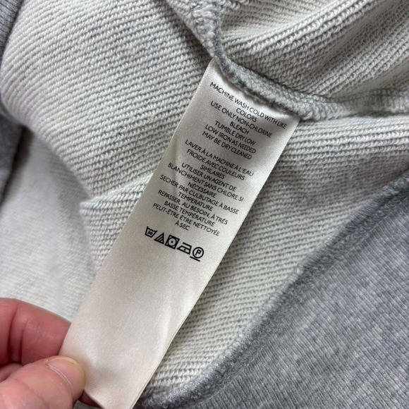 Maeve Women's 3X Varsity Crew Sweatshirt Gray Green Preppy Athleisure V-Stripe - Picture 4 of 6